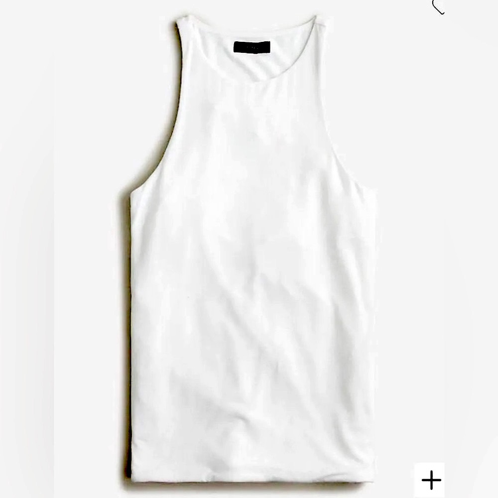 J. CREW Form Knit High Neck Cropped Cutaway Tank Top White